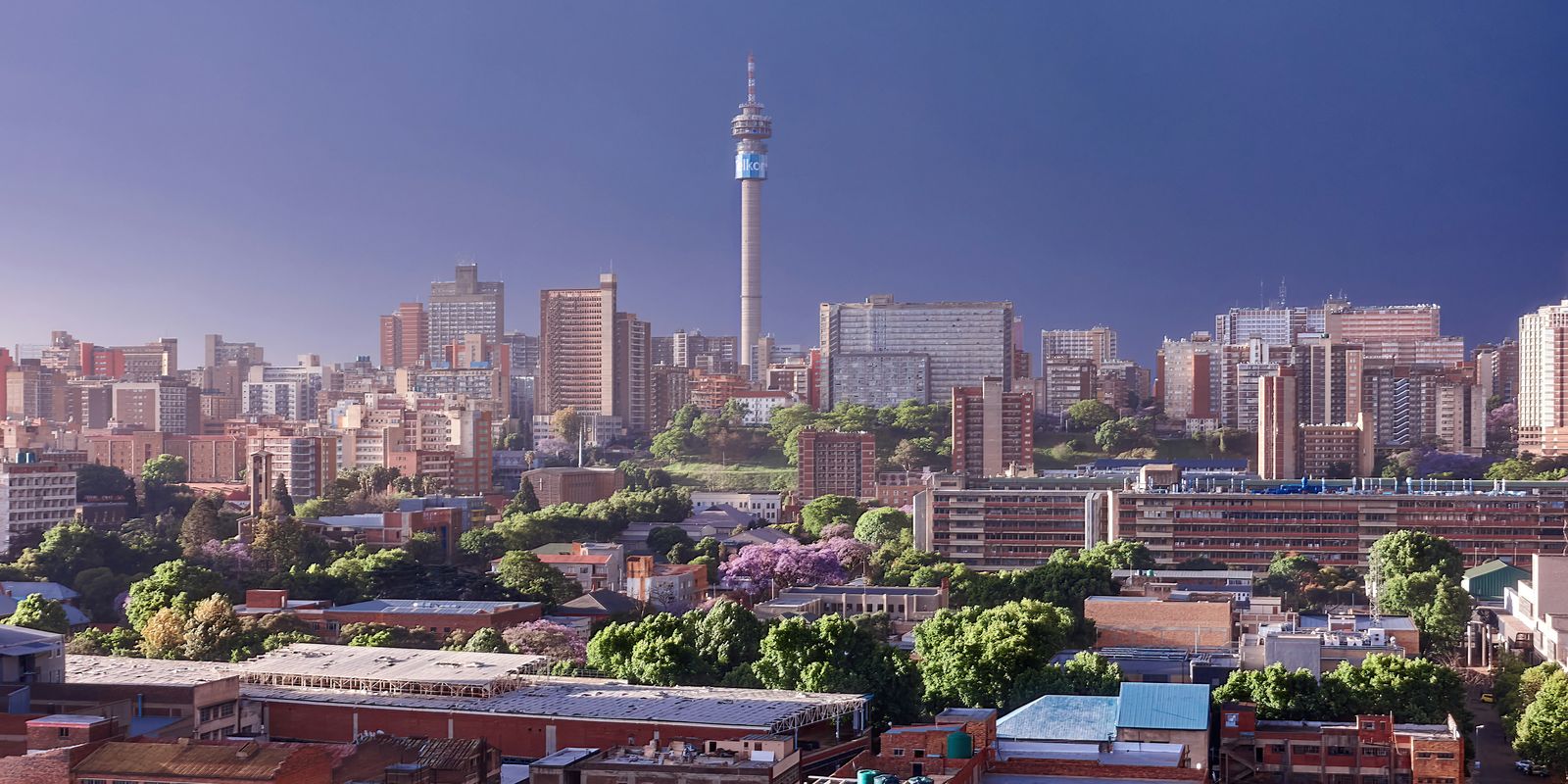 Johannesburg skyline at dusk